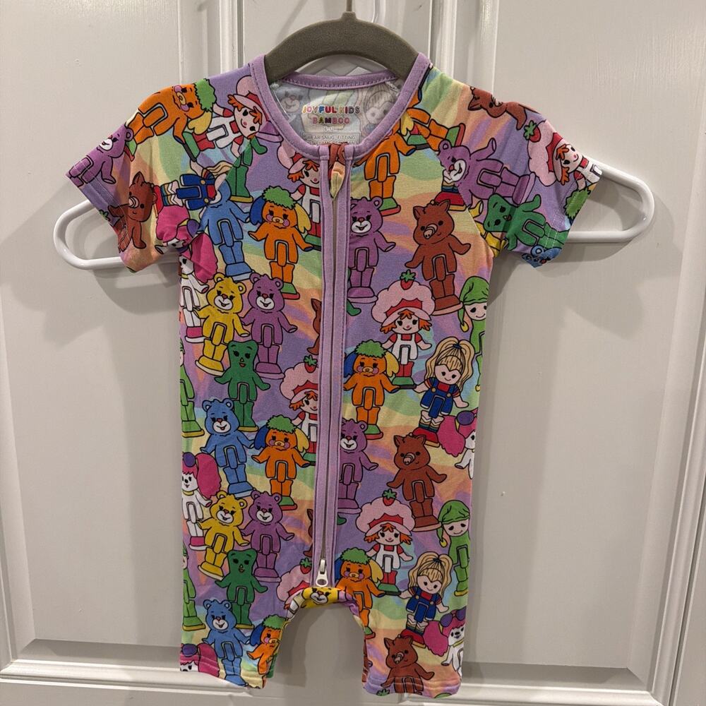 Joyful Kids Bamboo 6-12M Bamboo Blend Zip Romper Pink Western Cowgirl Print